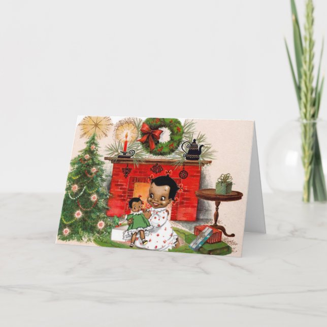 Tarjeta de Navidad afroamericana (Anverso)