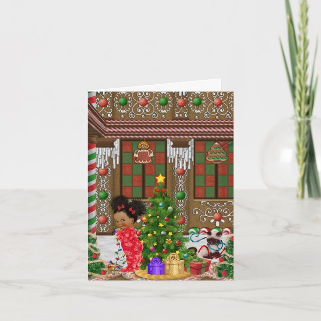 Tarjeta de Navidad afroamericana (Anverso)