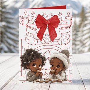 Tarjeta de Navidad afroamericana