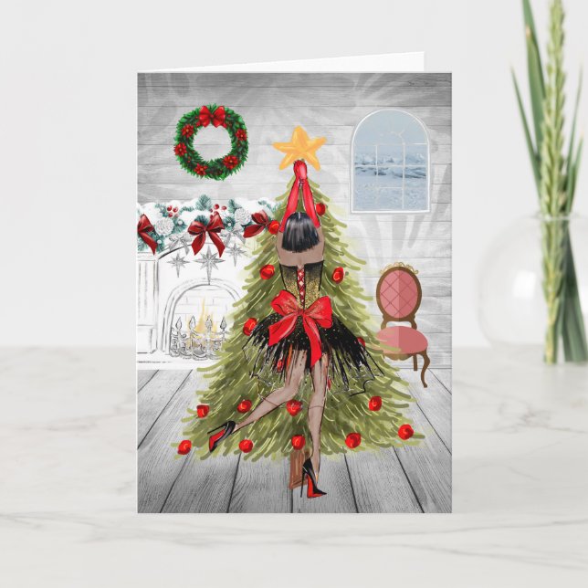 Tarjeta de Navidad afroamericana (Anverso)