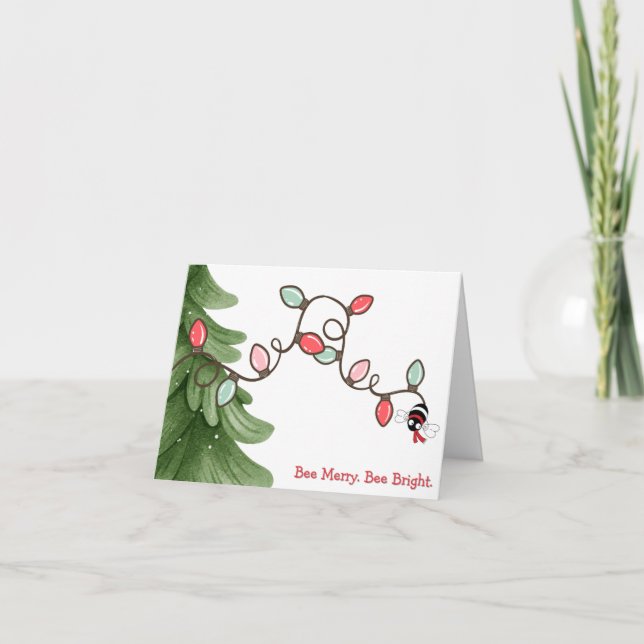 Tarjeta de Navidad Alegra Abeja, Brilla Abeja (Anverso)