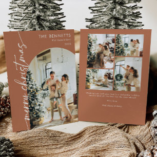 Tarjeta de Navidad alegre con foto de terracota bo