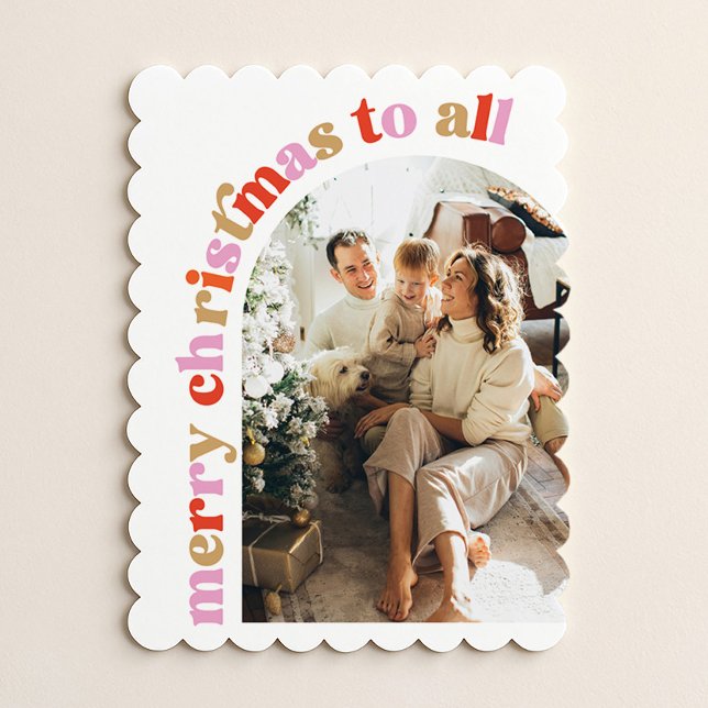 Tarjeta de Navidad alegre con foto estampada con v (Subido por el creador)