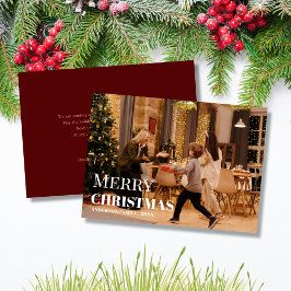 Tarjeta de Navidad alegre con foto familiar person