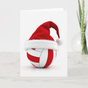 Tarjeta de Navidad alegre de voleibol