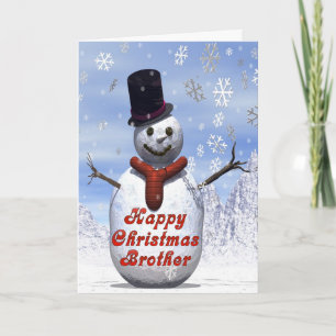 Tarjeta de Navidad alegre del muñeco de nieve para