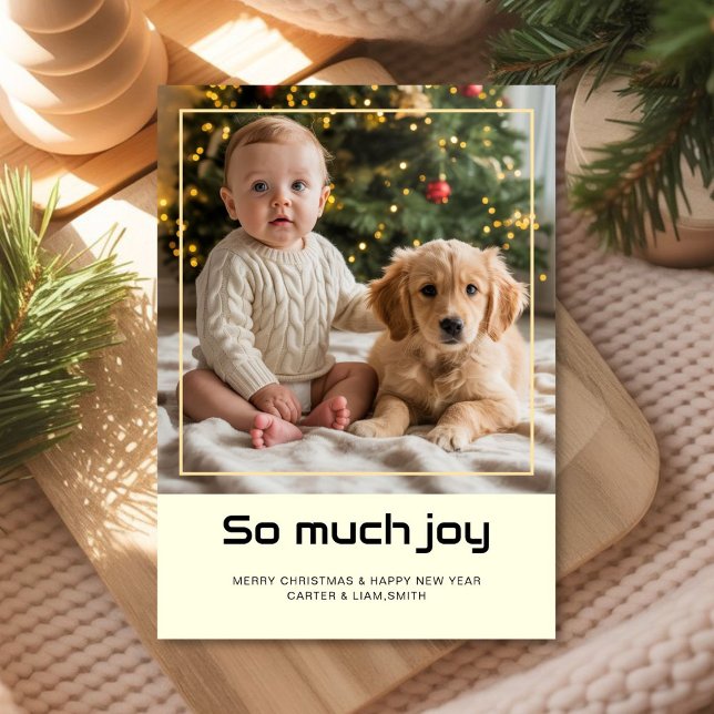 Tarjeta de Navidad alegre para bebé y mascota (Subido por el creador)