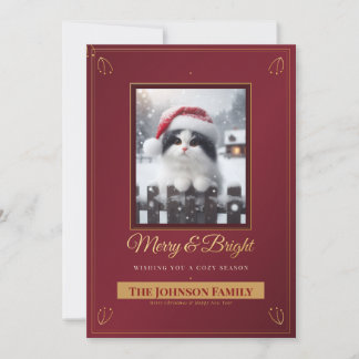 Tarjeta de Navidad Alegre y Brillante
