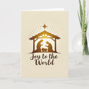 Tarjeta de Navidad Alegría al Mundo Natividad