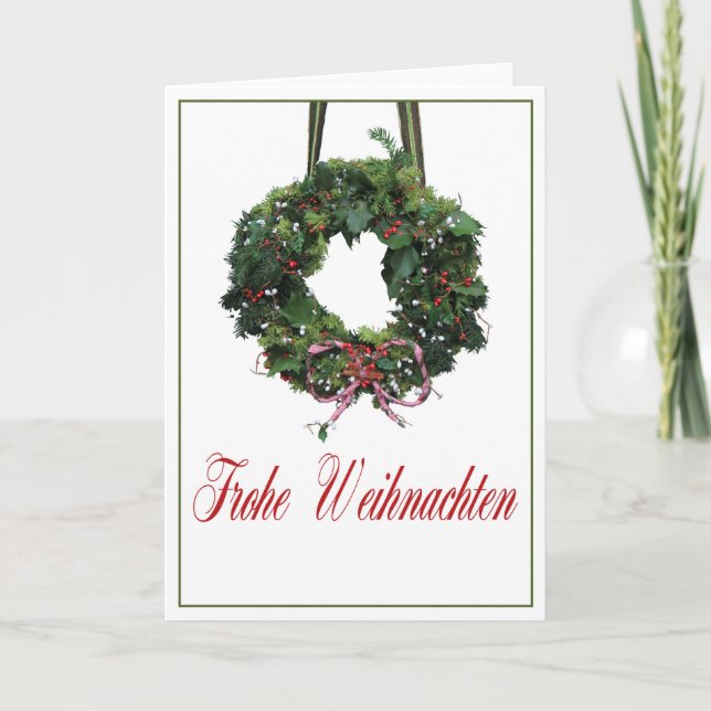 Tarjeta de Navidad alemana de Frohe Weihnachten (Anverso)