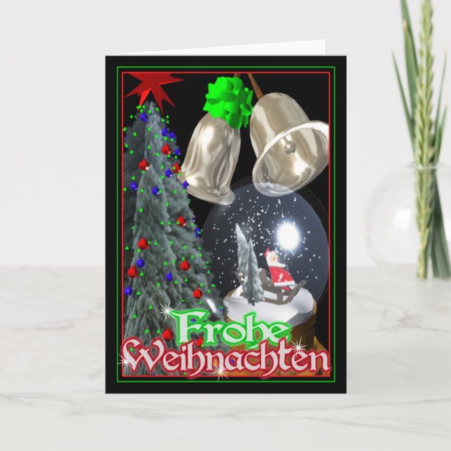 Tarjeta de Navidad alemana de Frohe Weihnachten (Anverso)
