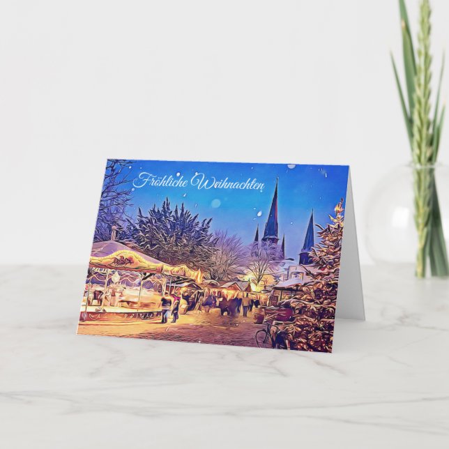 Tarjeta de Navidad alemana de Fröhliche (Anverso)