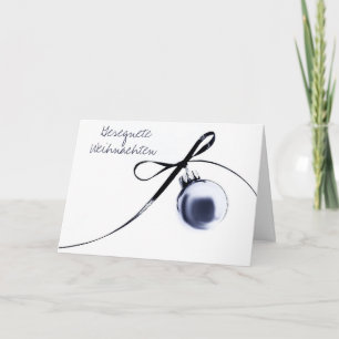 Tarjeta de Navidad alemana del ornamento azul