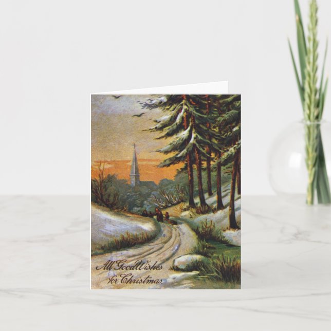 TARJETA DE NAVIDAD AMERICANA. Fin del siglo XIX. (Anverso)