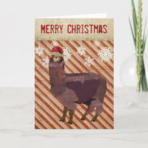 Tarjeta de Navidad Amethyst de la alpaca
