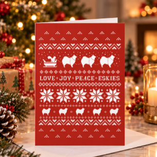 Tarjeta de Navidad Amor Alegría Paz Eskies Perros