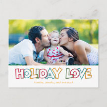 Tarjeta de Navidad 'Amor Navideño Alegre y Brillan