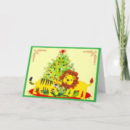 Tarjeta de Navidad Amorosa de León y Tigre