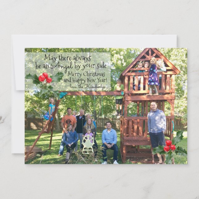 Tarjeta de Navidad - ángel por su lado (Anverso)