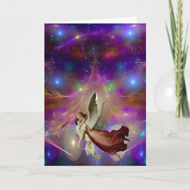 Tarjeta de Navidad angelical de la estancia (Anverso)