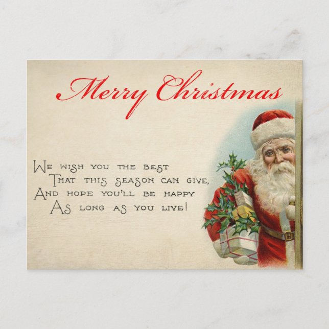 Tarjeta de Navidad antigua (Anverso)