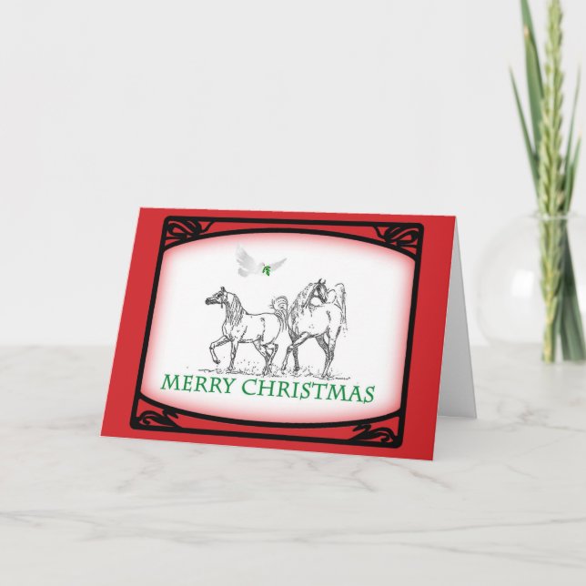 Tarjeta de Navidad árabe del caballo (Anverso)