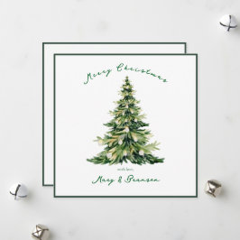 Tarjeta de Navidad Árbol de Navidad Verde Escritur