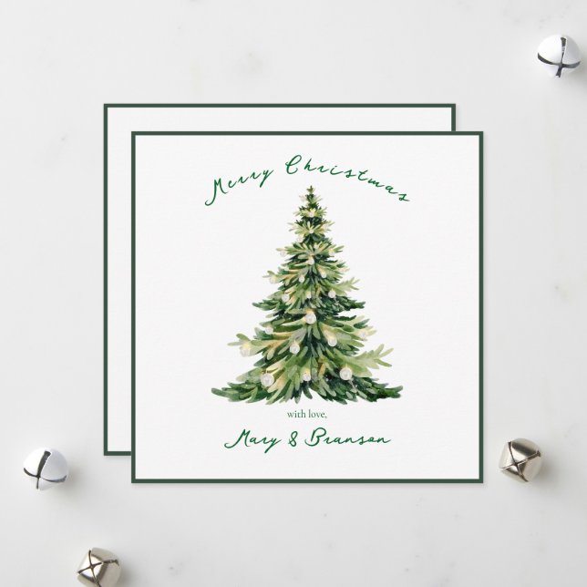 Tarjeta de Navidad Árbol de Navidad Verde Escritur (Anverso/Reverso In Situ)