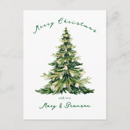 Tarjeta de Navidad Árbol de Navidad Verde Escritur