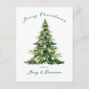 Tarjeta de Navidad Árbol de Navidad Verde Escritur