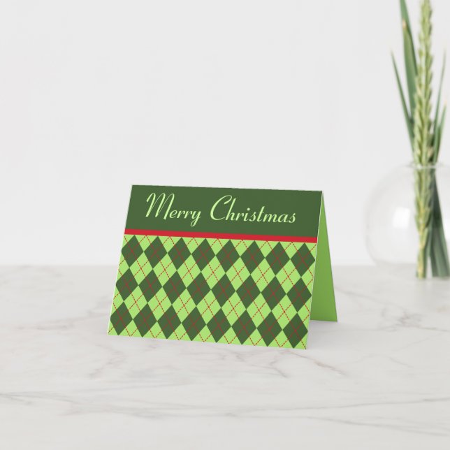 Tarjeta de Navidad Argyle (Anverso)