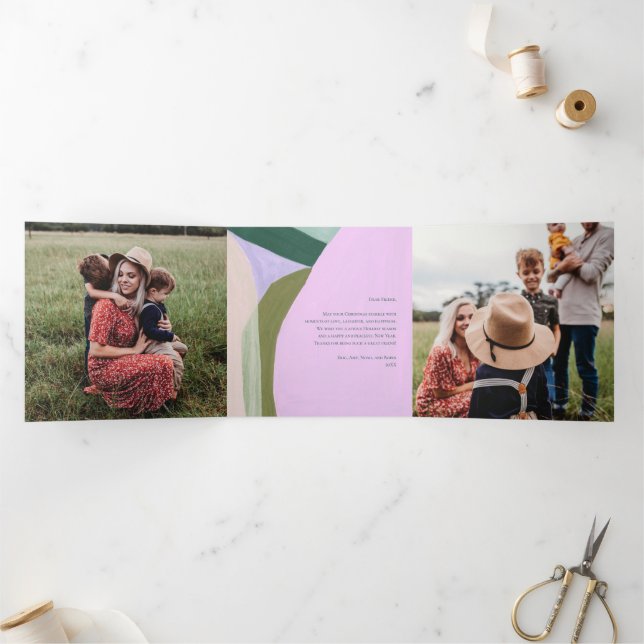 Tarjeta de Navidad artística de vacaciones de Navi (Interior)