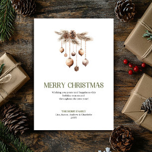 Tarjeta de Navidad artística ornamentada elegante