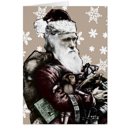 Tarjeta de Navidad atea de Darwin (color)