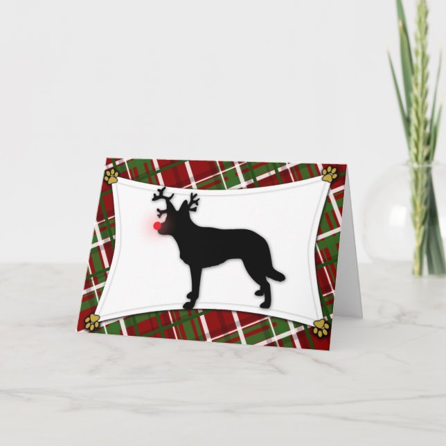 Tarjeta de Navidad australiana del reno del Kelpie (Anverso)
