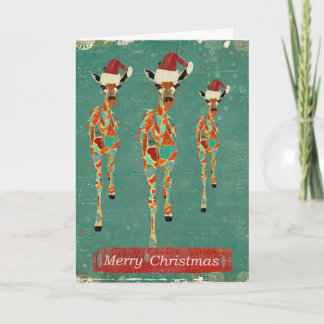 Tarjeta de Navidad azul y ambarina festiva de las