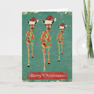 Tarjeta de Navidad azul y ambarina festiva de las