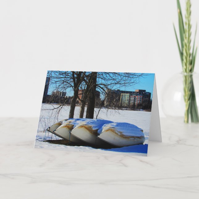 Tarjeta de Navidad "Barcos de Nieve" (Anverso)