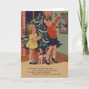 Tarjeta de Navidad básica del estilo del lector
