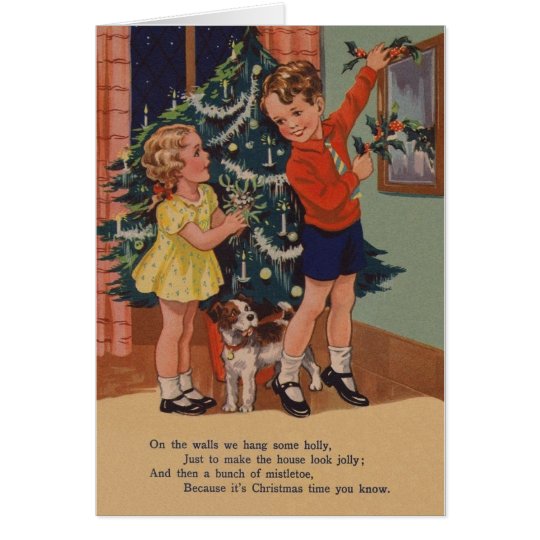 Tarjeta de Navidad básica del estilo del lector