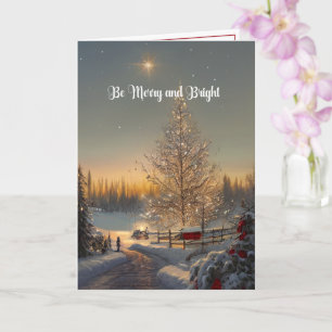 Tarjeta de Navidad Be Merry And Bright Arte Digita