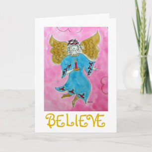 Tarjeta de Navidad Believe Angel