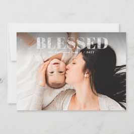 Tarjeta de Navidad bendita elegante con una foto