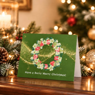 Tarjeta de Navidad Berry Merry Christmas (Fresa)