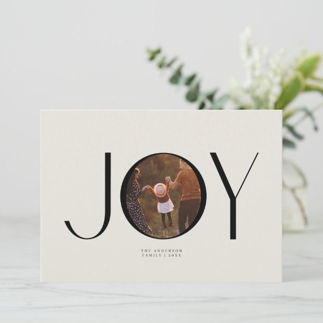 Tarjeta de Navidad Big Joy Photo (Anverso de pie)