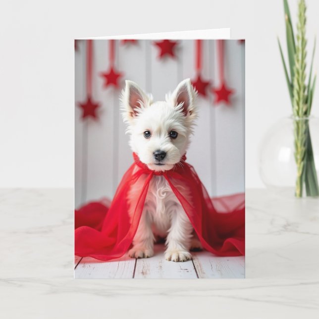 Tarjeta de Navidad Blanca Esponjosa (Anverso)