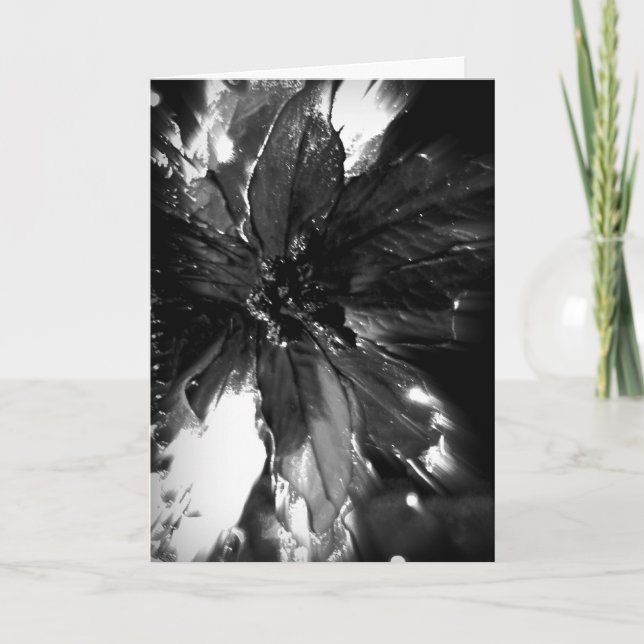 Tarjeta de Navidad blanco y negro elegante (Anverso)