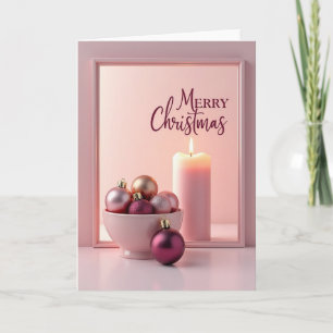Tarjeta de Navidad Blush Bauble