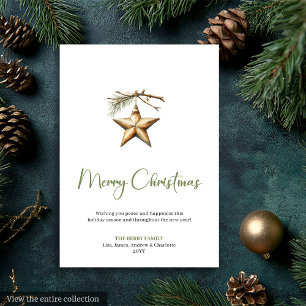 Tarjeta de Navidad Bohemiana con Acuarela Estilosa