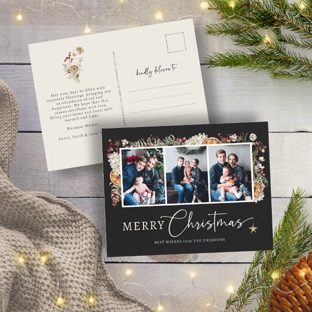 Tarjeta de Navidad Boho Christmas (Boho Christmas Holiday Postcard
)